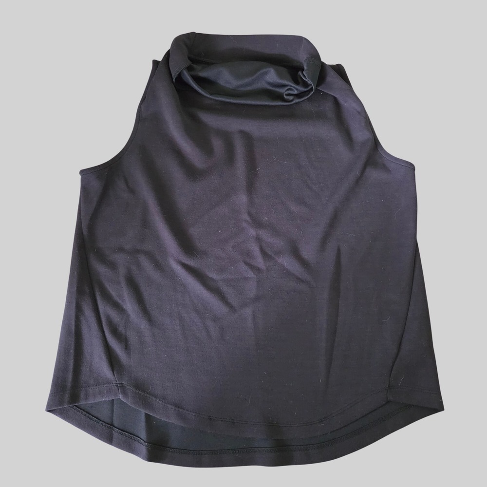 Cable & Gauge Studio Black Cowl Neck Sleeveless Top High Low Hem XL CZTP0621M